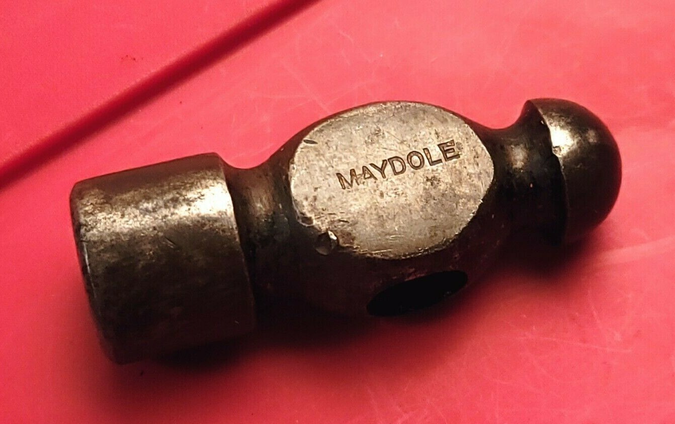 Vintage Maydole Ball Peen Hammer Head 3-1/8" Length Weight is 9 oz. Old Tool
