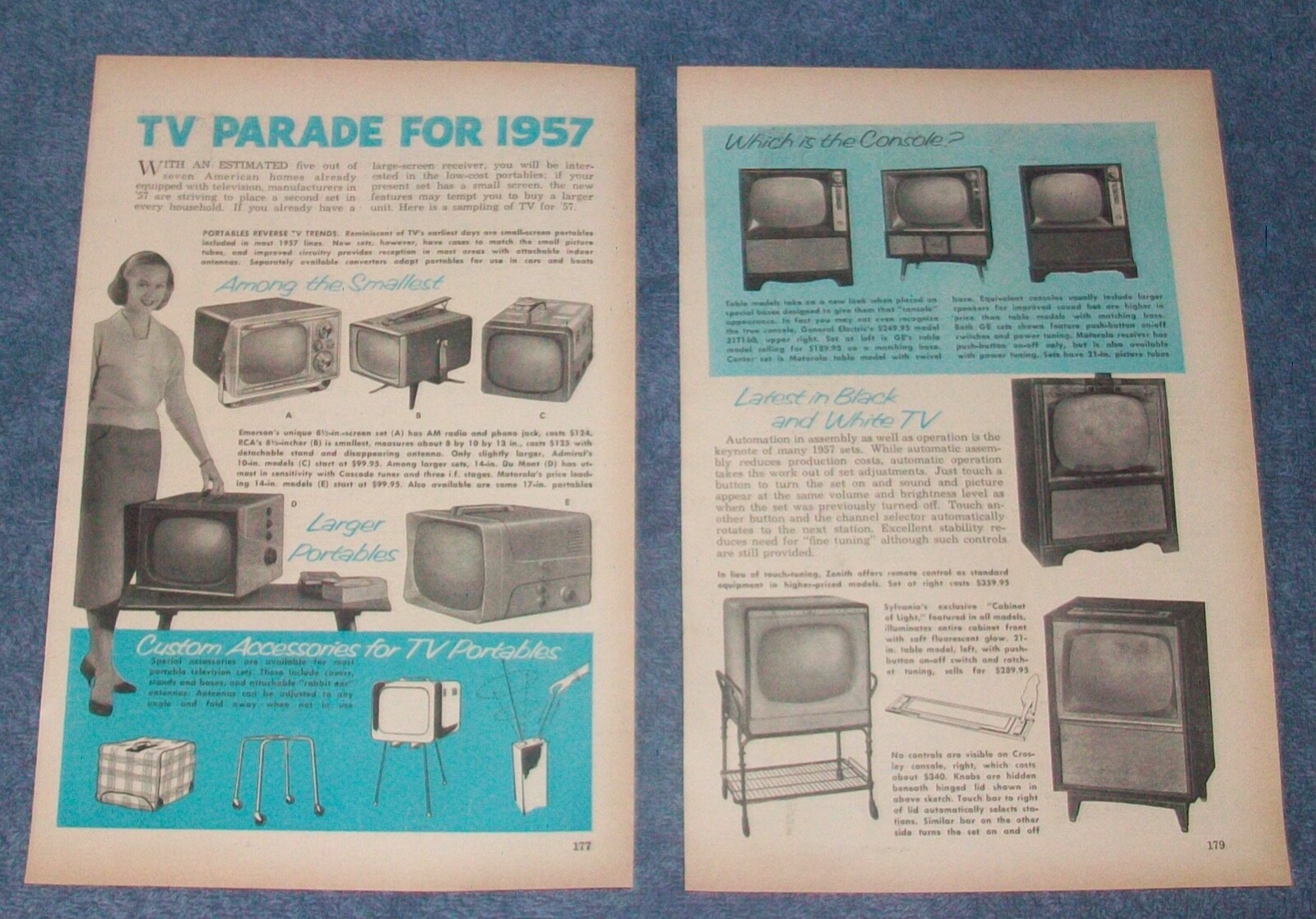 1957 New Television Vintage Info Article "TV Paradise for 1957"