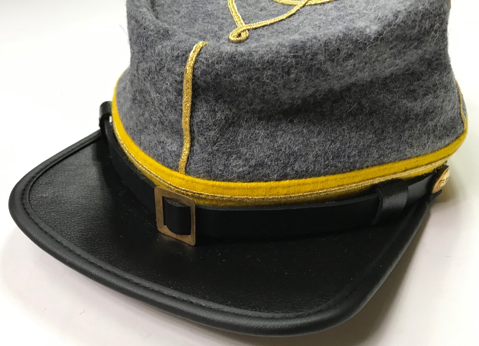 CIVIL WAR CONFEDERATE CS LIEUTENANT CAVALRY OFFICER KEPI FORAGE CAP HAT-LARGE