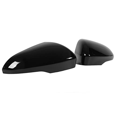 2 Pcs Car Rear View Mirror Cover Exterior Wing Mirror Protective Glossy Black