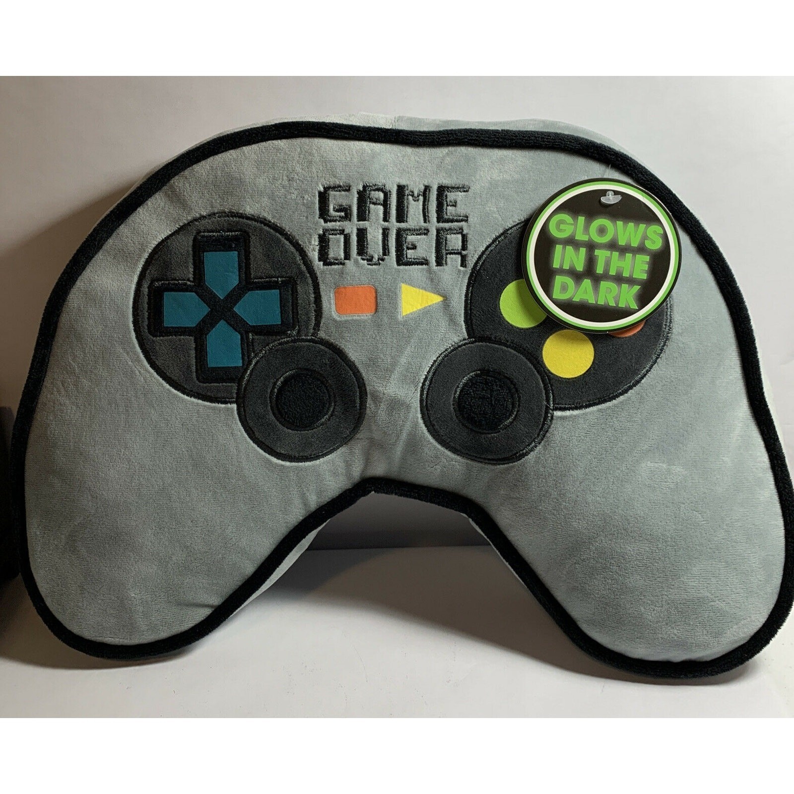 Video Game Controller Plush Pillow Kids Grey New Glow In The Dark