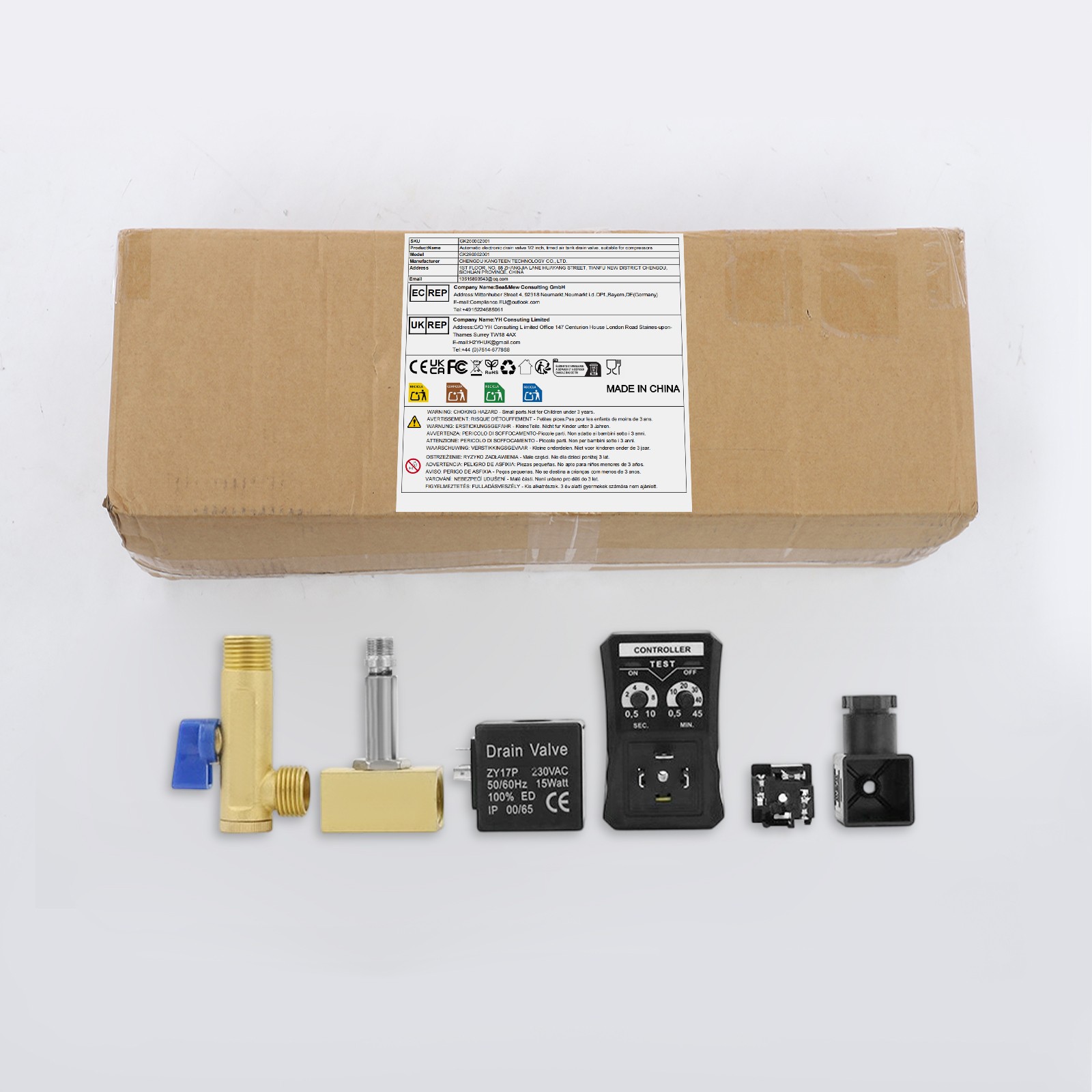 Ac110V 1/2" Automatic Electronic Timed Air Compressed Drain Valve For Dryer