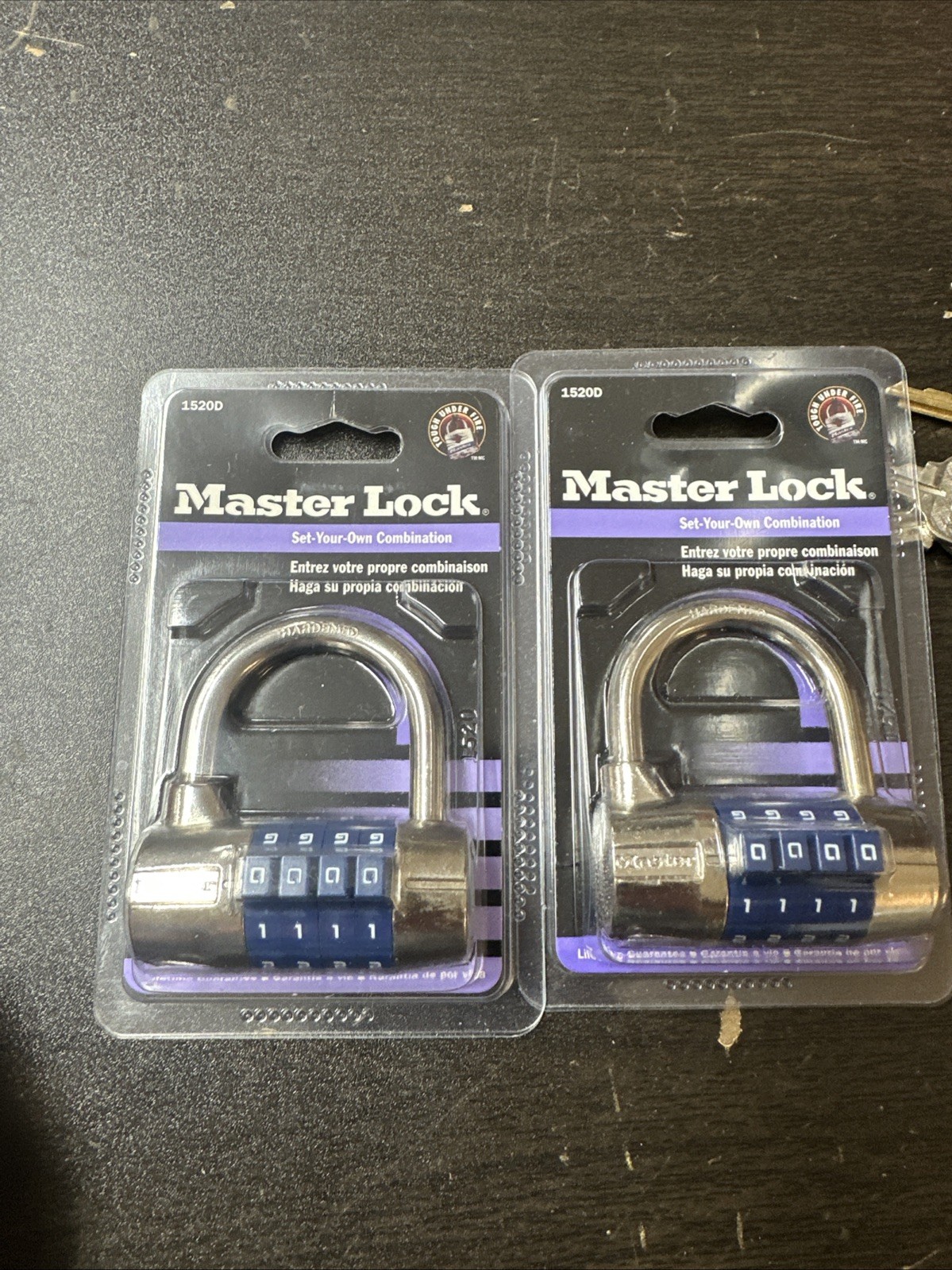 2 X Master Lock Combination Pad Locks Blue 1520D Master Lock Company USA New
