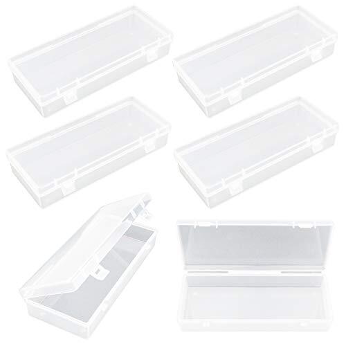 6 Pack Rectangular Clear Plastic Storage Containers Box 6.1 x 2.56 x 1.18 inch