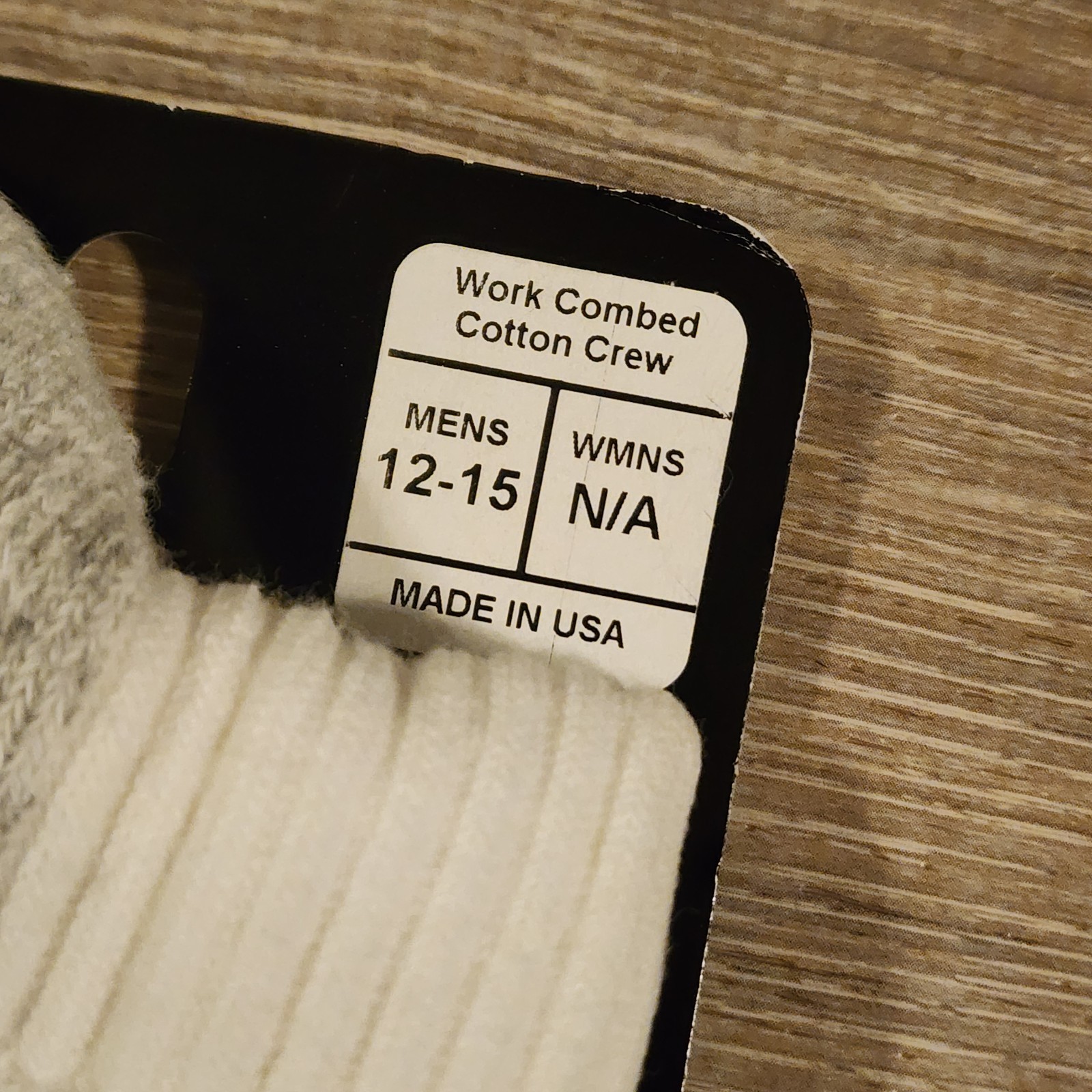 Red Wing Combed Ring Spun Cotton Socks Men's XL Size 12-15 WHITE