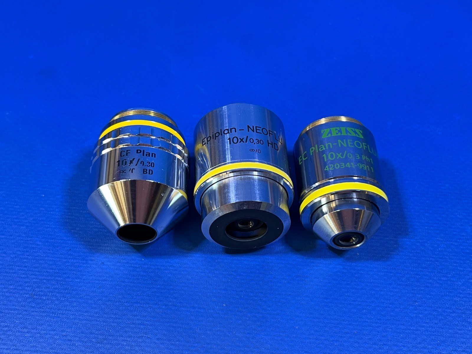 ZEISS EPIPLAN OBJECTIVE LENS 10x/0.30 10x/0.3 PH1 10x/0.30HD LOT OF 3