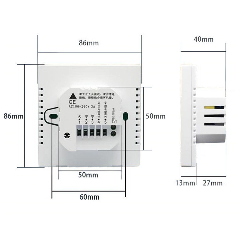 Smart Touch Screen Thermostat for Room and Floor Heating with Scheduling