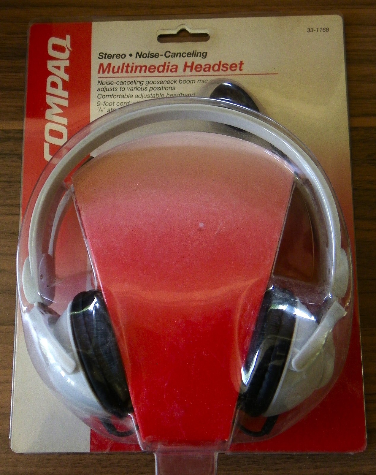 Compaq White Over the Ear Wired Headset Stereo, Noise Cancelling New Sealed NIB