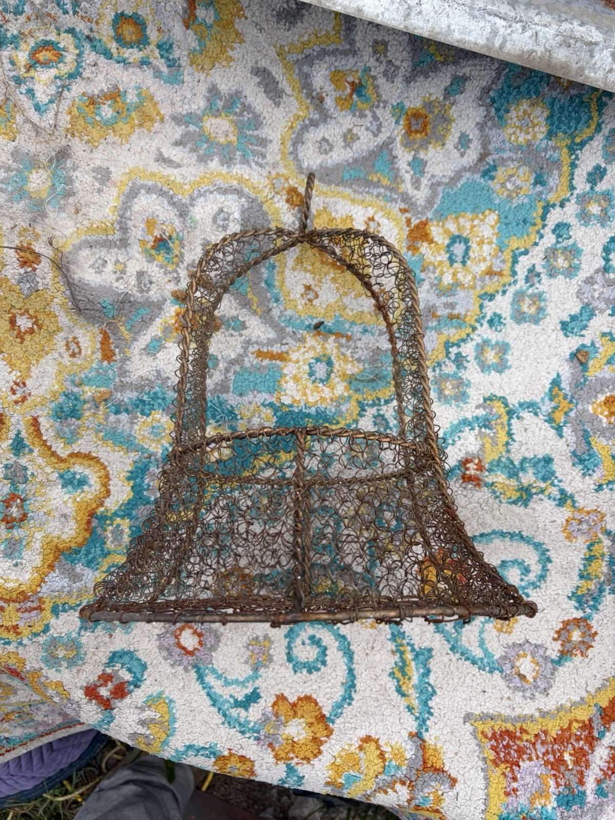 Antique French Wire Cloche Bell Jar-Garden Topiary Frame