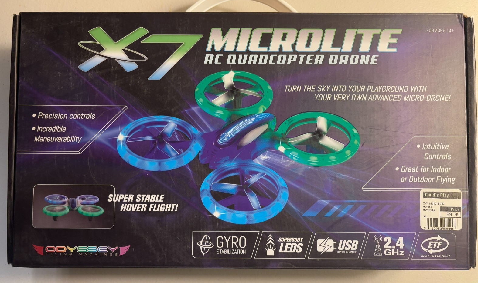 X7 Microlite RC Quadcopter Drone Indoor/Outdoor MINT WORKING VIDEO