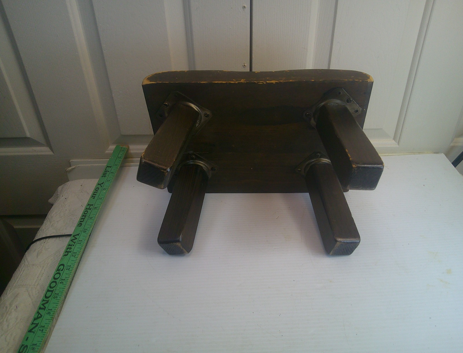 Retro small Foot Stool wood Mid Century
