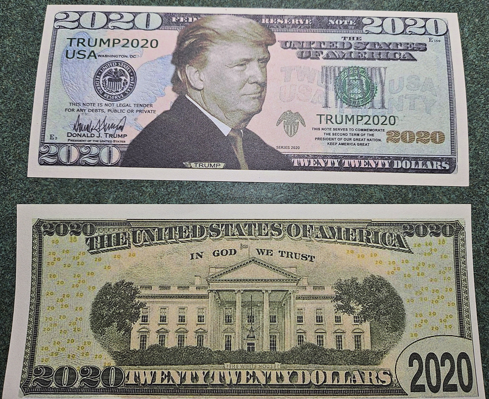 (Lot of 100)  NEW Trump 2020 "Fake" Bills No cash Value FREE SHIPPING