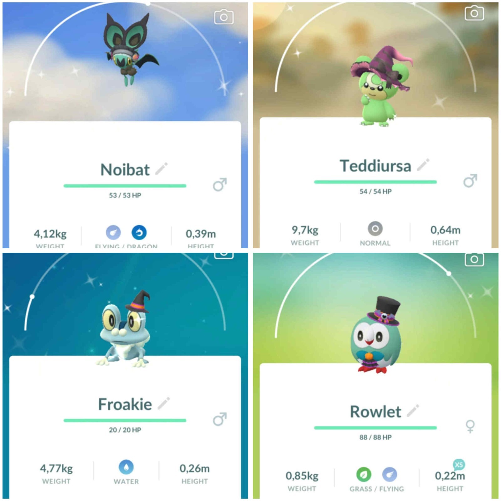 ✨ Shiny Halloween 2025 Teddiursa, Froakie, Noibat, Rowlet ✨ PTC - Description