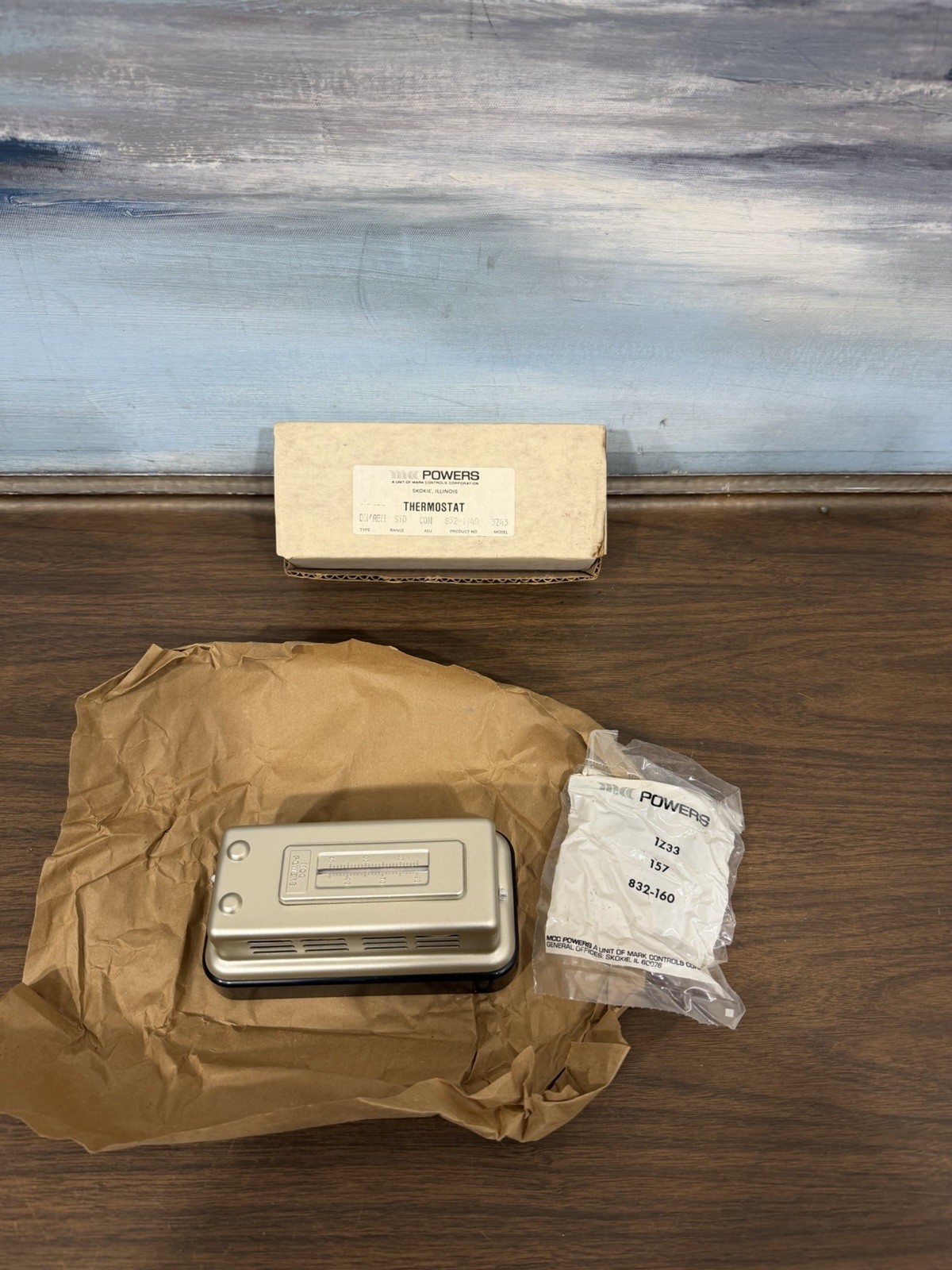 Powers Surface Mounted Analog Thermostat  Gray