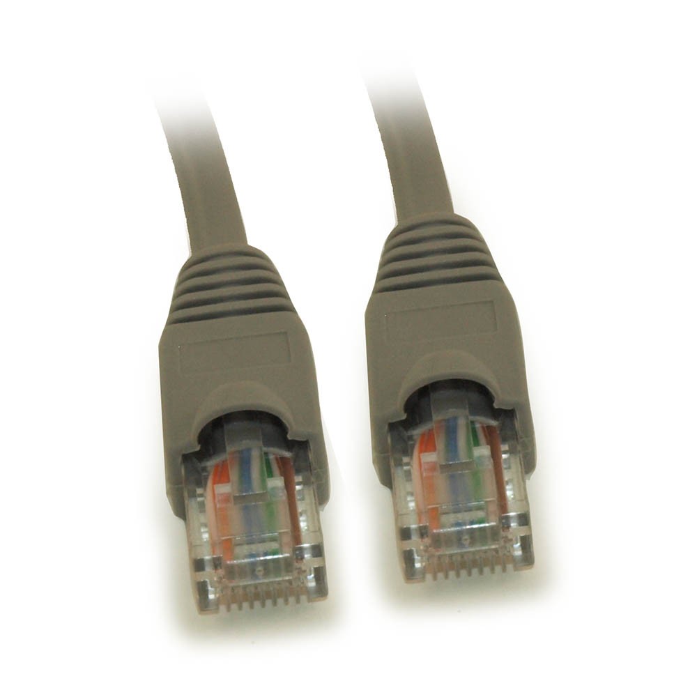 15ft Cat5E Ethernet RJ45 Patch Cable  Stranded  Snagless Booted  GRAY