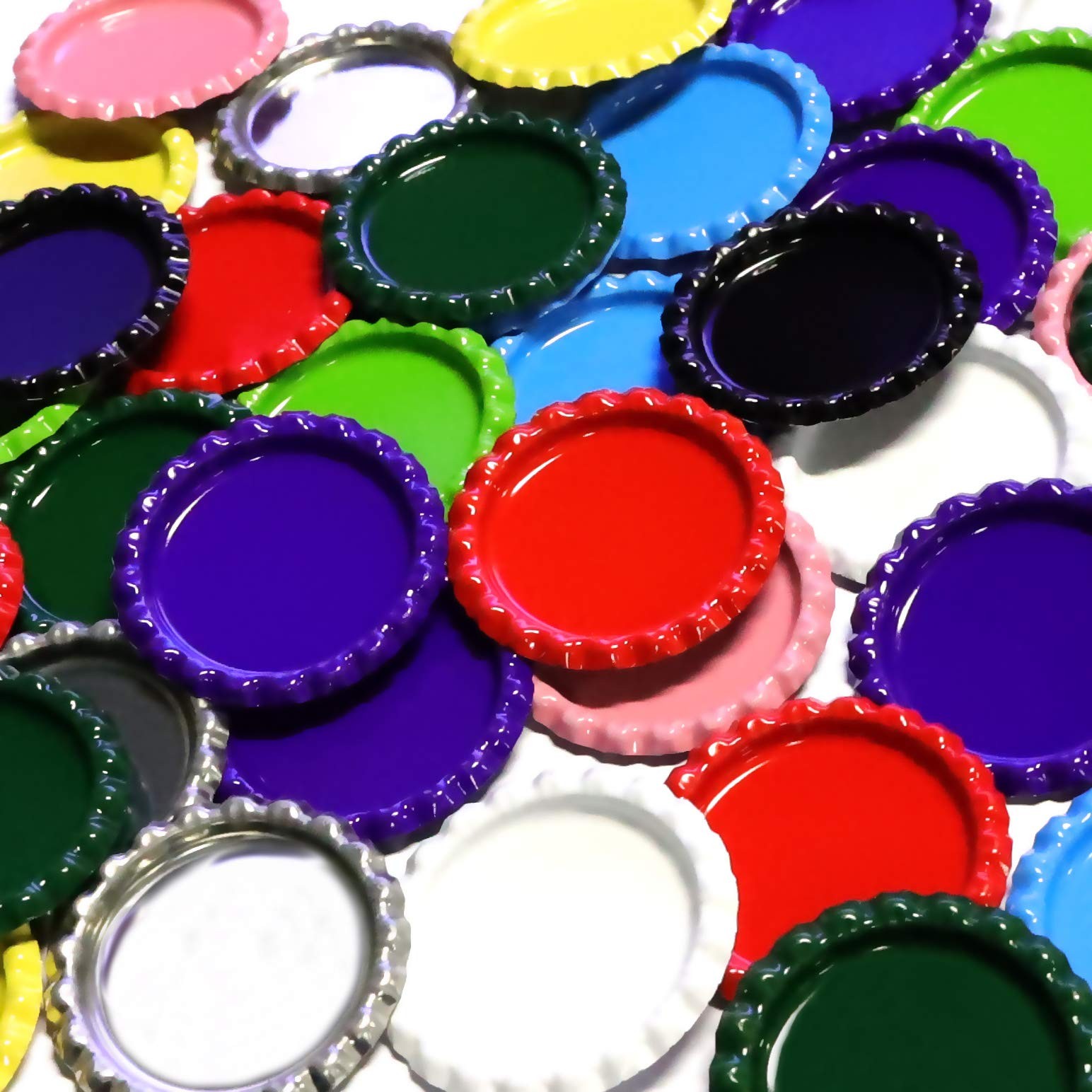 100 PCS Flat Decorative Bottle Cap Craft Bottle Stickers Double Sideds Printe...