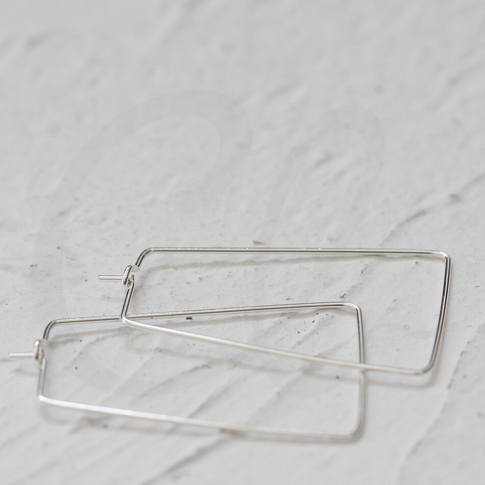 4 Pieces Silver Plated Brass Base Earring Hook-Geometric Earring Wire (CW-4010C)