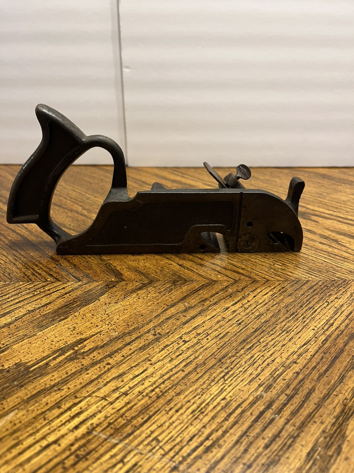 Vintage Made In USA Craftsman Cast Iron Duplex Rabbit Plane Woodworking Tool