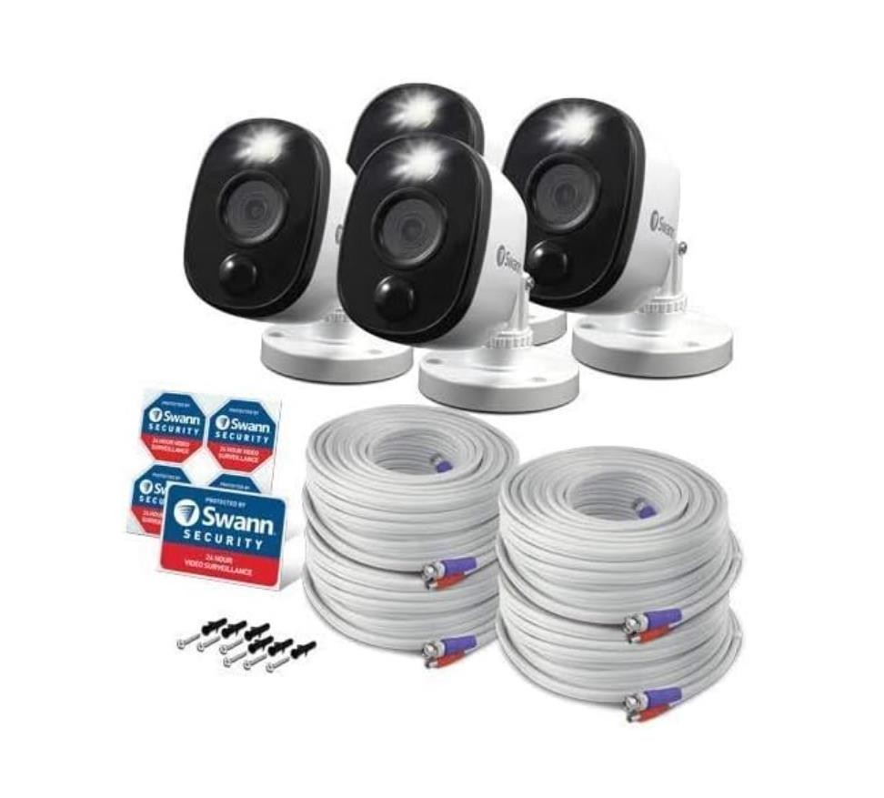 (4-PK) Swann SRPRO-4KWLBWB4 Works on DVR-5580 and DVR-5680 Only