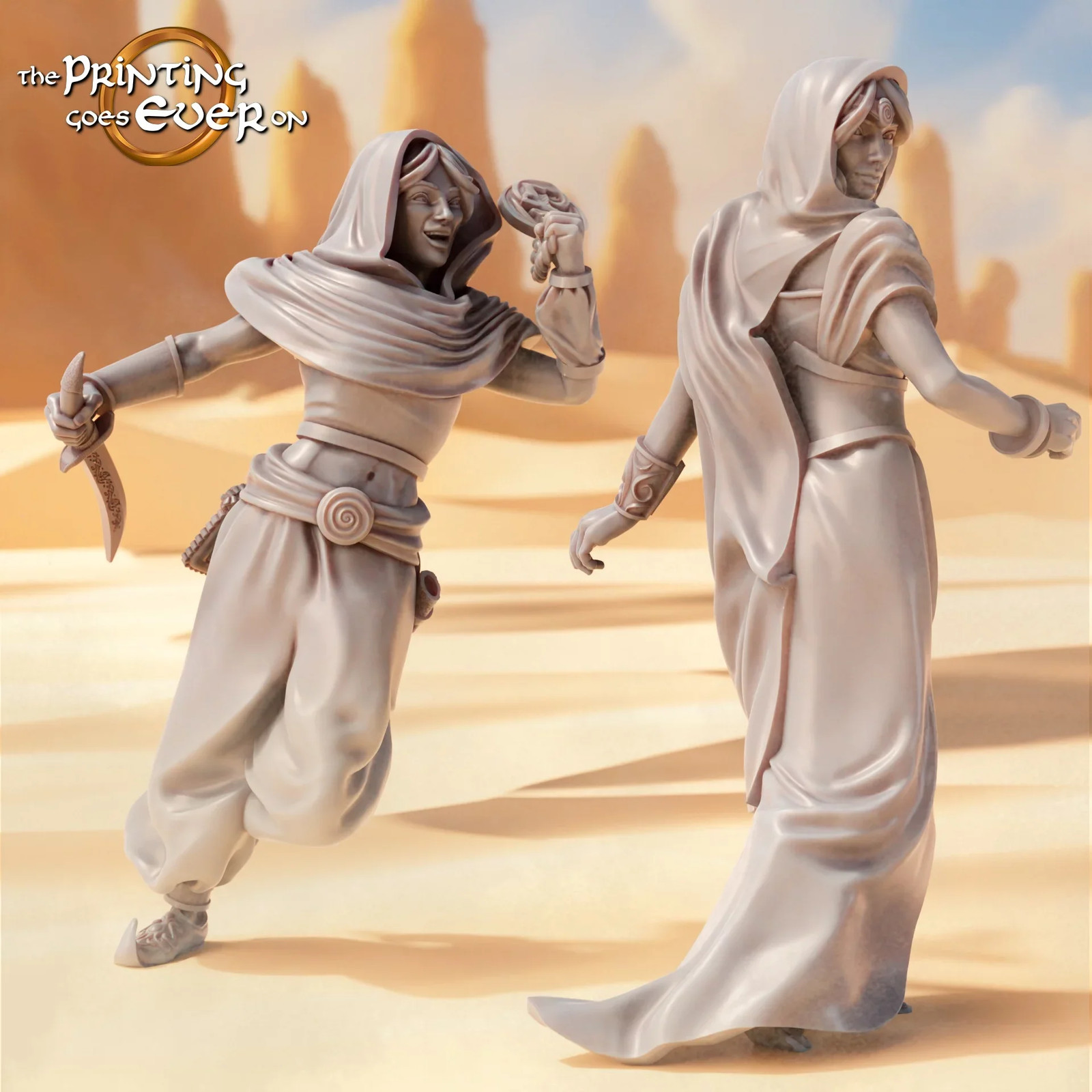 Easterner Princess - Lady and Rogue (Set of 2) - 28-32mm Resin Tabletop Mini
