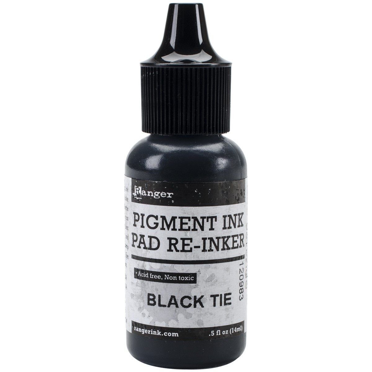 Ranger Pigment Pad Reinker .5oz-Black Tie