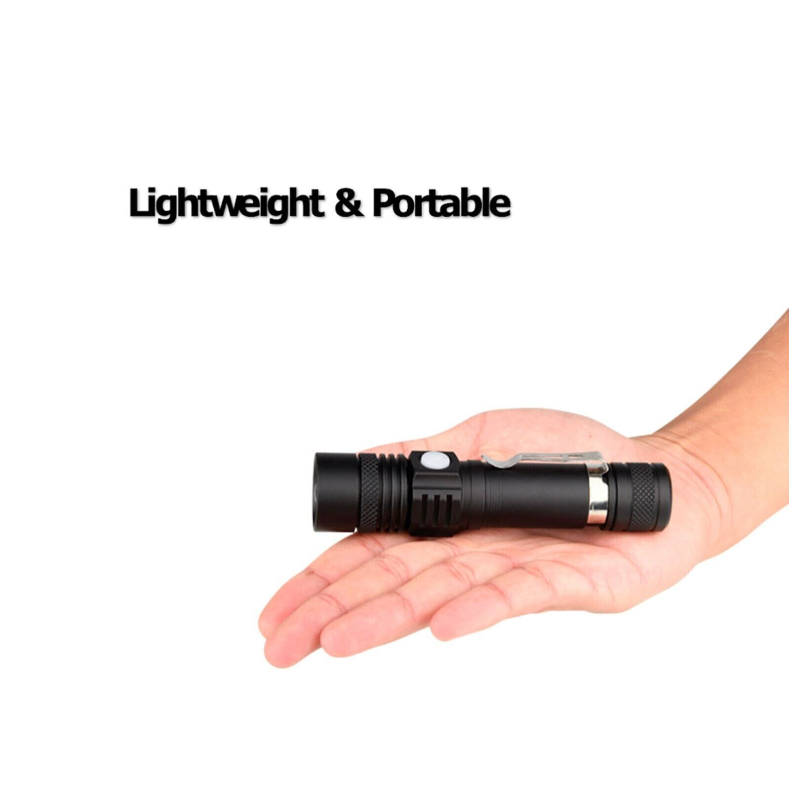 Super Bright LED Tactical Flashlight Zoomable Rechargeable