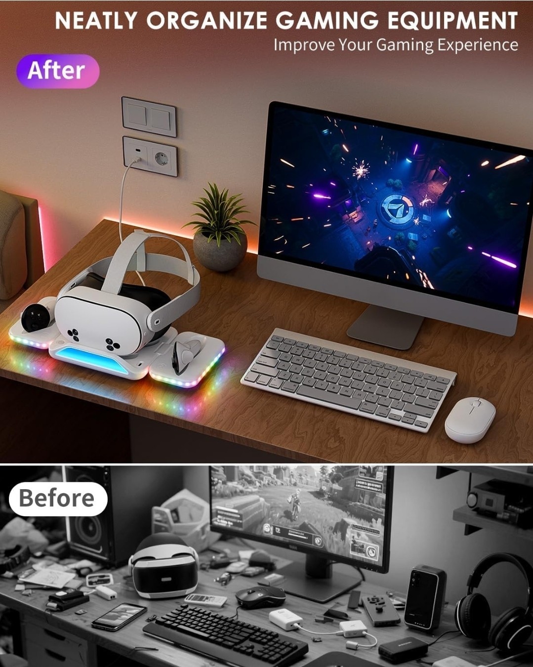 Oculus Quest 3s/3 Foldable Charging Dock RGB for Meta 3S VR