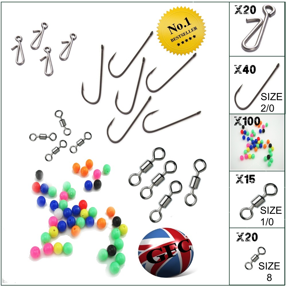 Aberdeen sea hooks, beads,rolling swivels, bait clips