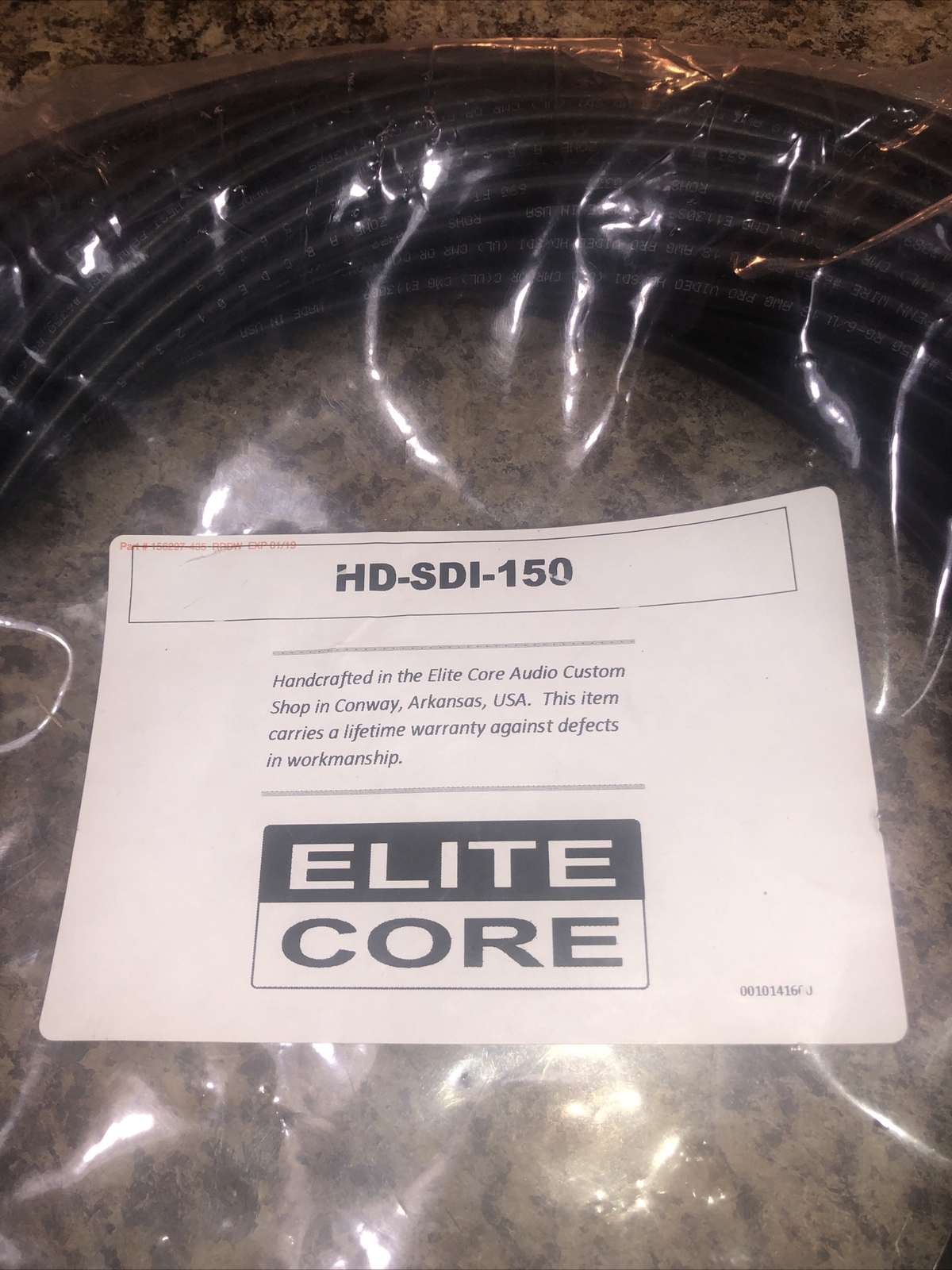 Elite Core HD-SDI RG6 Coaxial 75 ohm Cable w/Compression BNC Connectors 150 ft