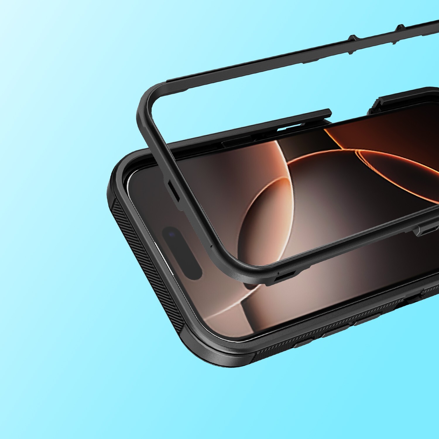 for iPhone 16 PRO MAX (screen 6.9") Rugged Triple Layer TPU and PC Lined Case