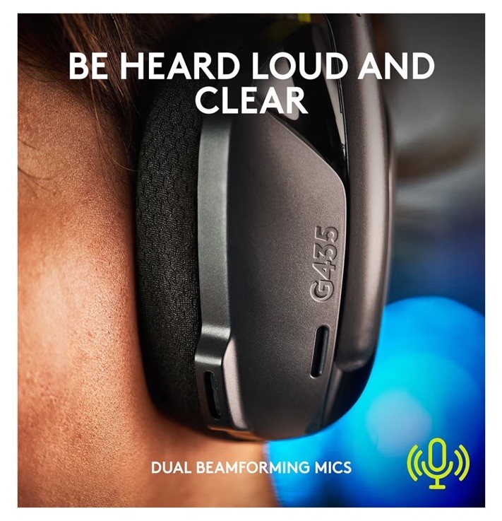 Logitech G435 Lightspeed Wireless Bluetooth Gaming Headset Wear On Box