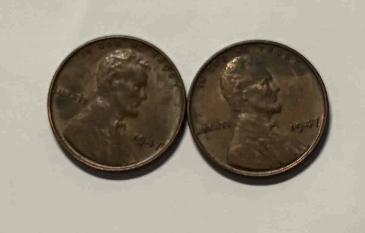 US Coins 1947-P Lincoln Cent (2 Coins) Circulated