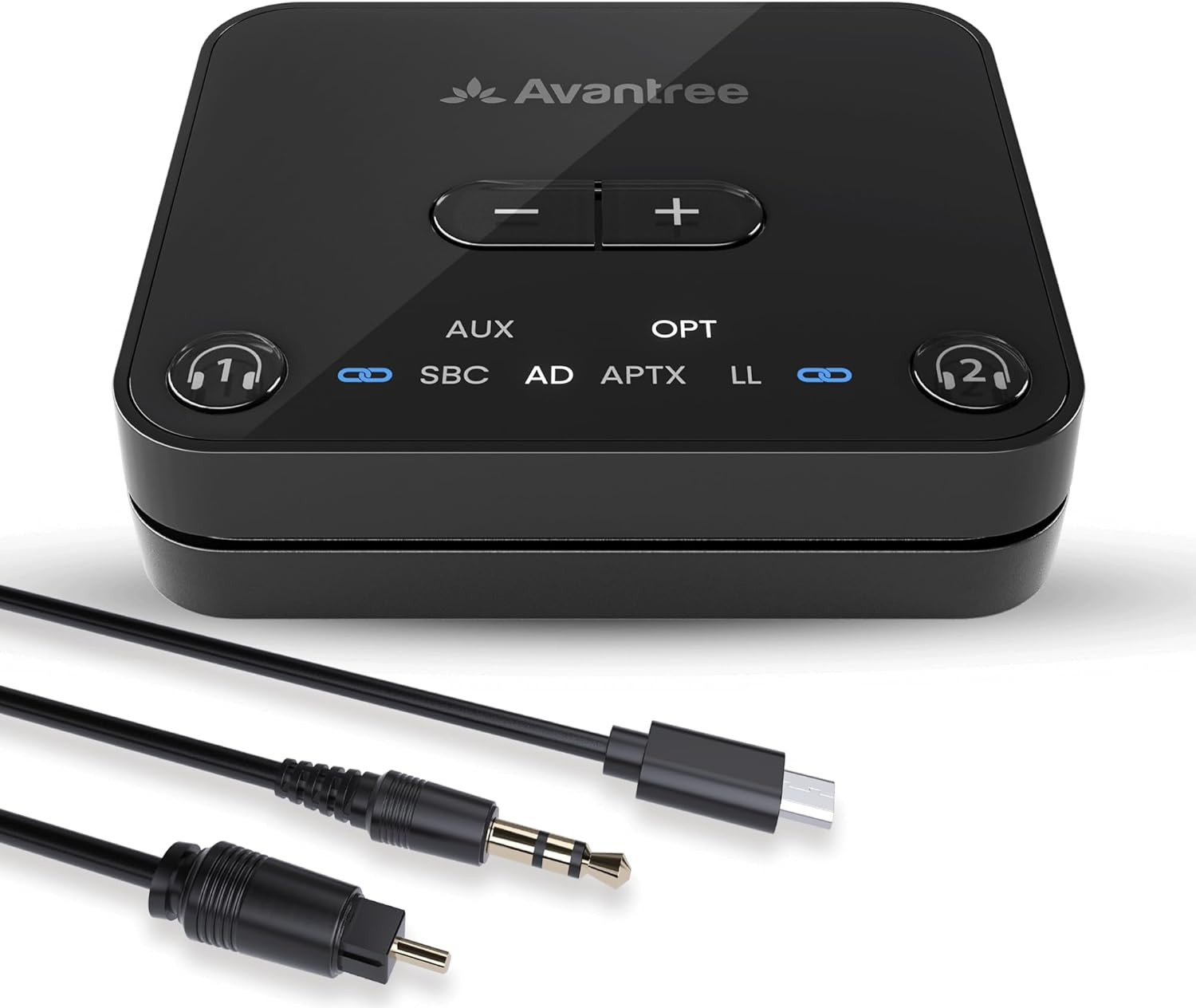 Audikast 3 – Bluetooth 5.3 Transmitter for TV Audio via Optical & AUX Outputs On