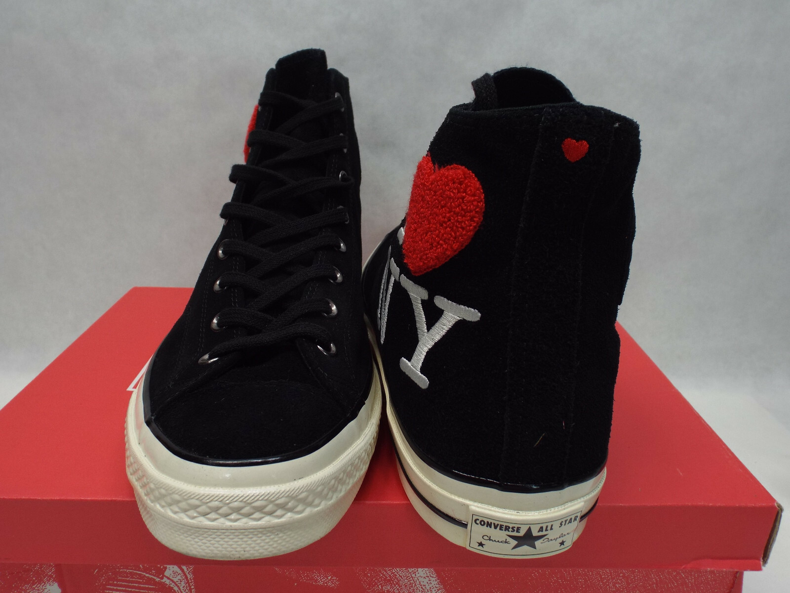 New Mens 12 Converse CTAS 70 Hi I Love NY Black Egret Shoes MSRP $100 161185c