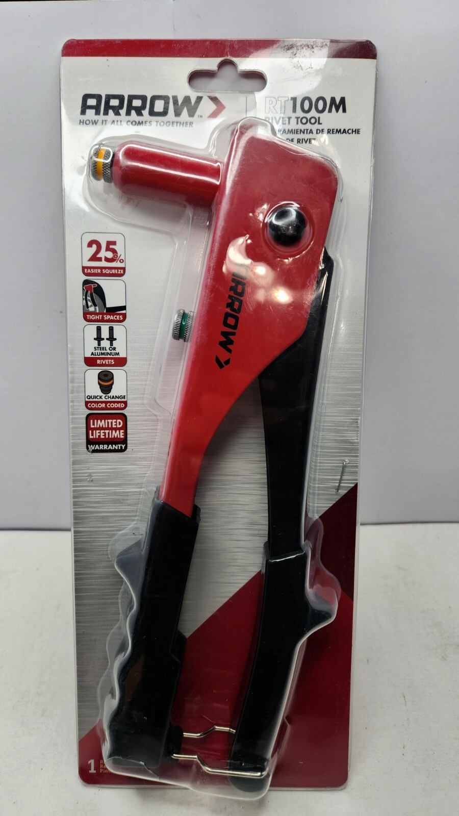 ARROW RT100M ONE HANDED RIVETER RIVET TOOL ONE HAND OPERATION