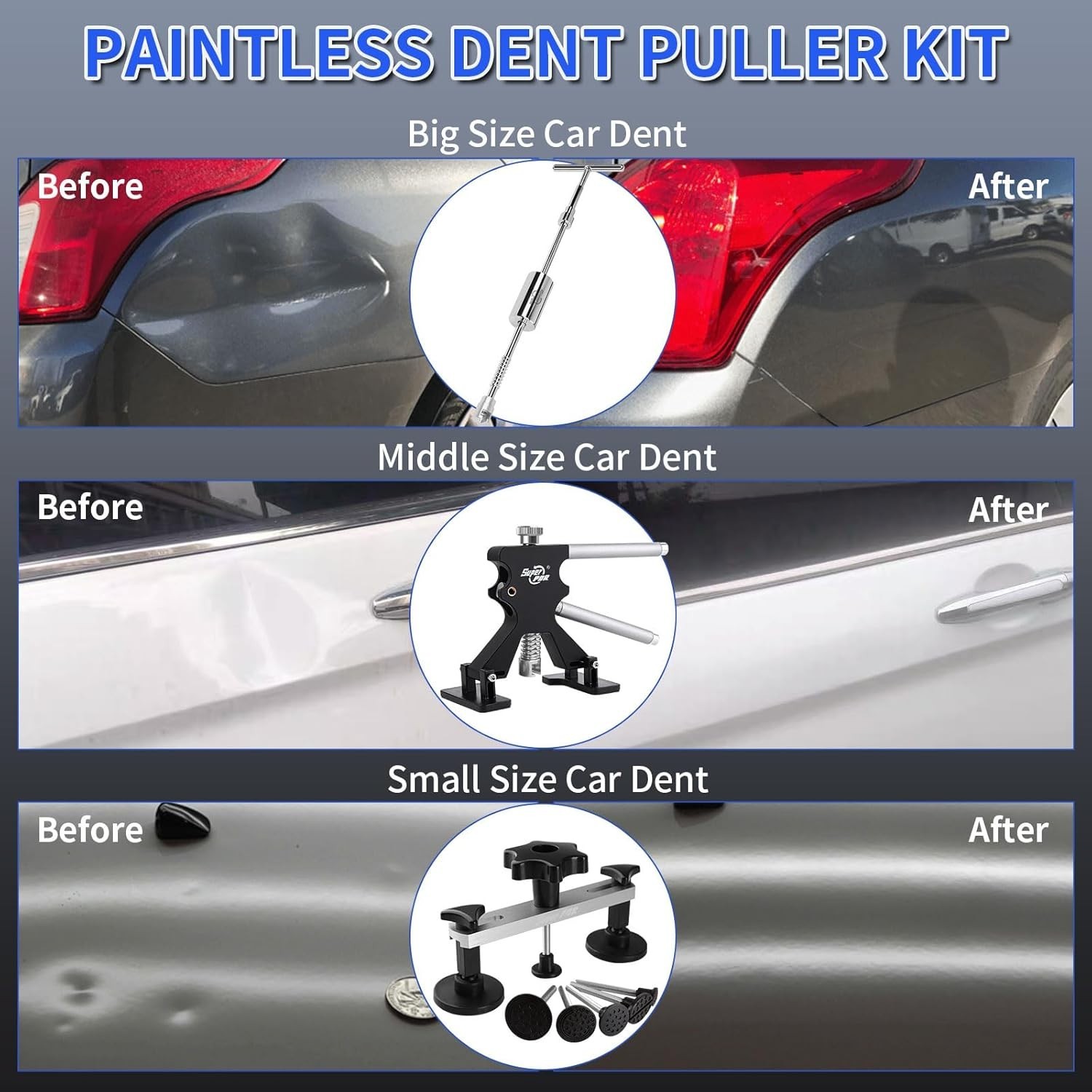 DIY Dent Remover Tool: Pro Paintless Kit, Slide Hammer & GlueTabs