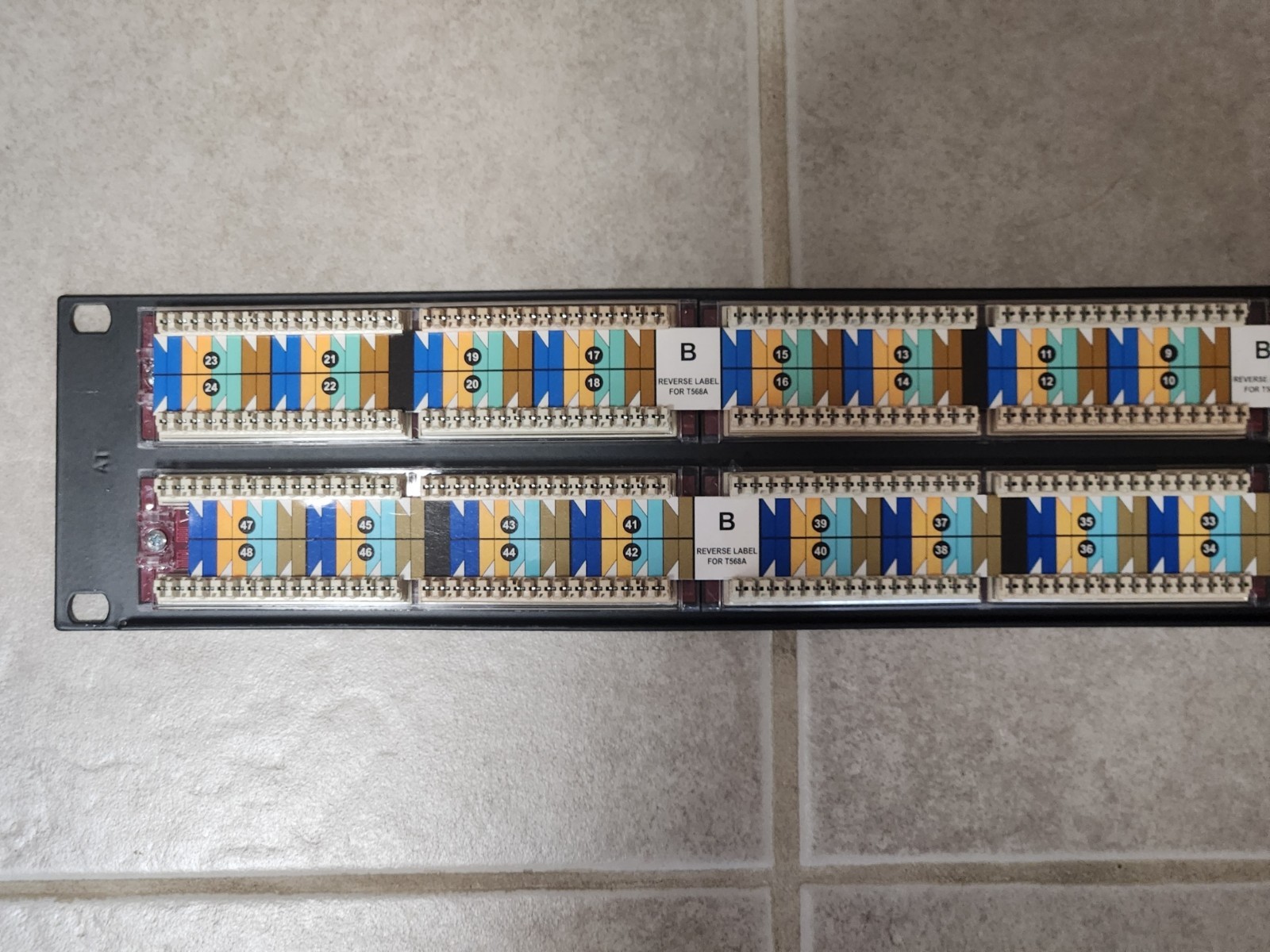 NETSELECT 48 PORT RACK MOUNT PATCH PANEL NETWORKING CAT5 CAT5E CAT6 BLACK