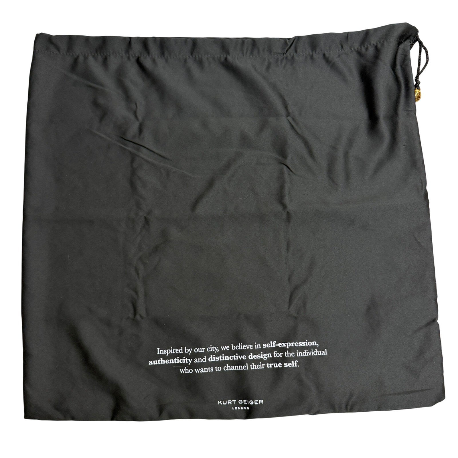 Kurt Geiger Dust Bag Womens OS Black Drawstring Bird Head Hardware Accessory