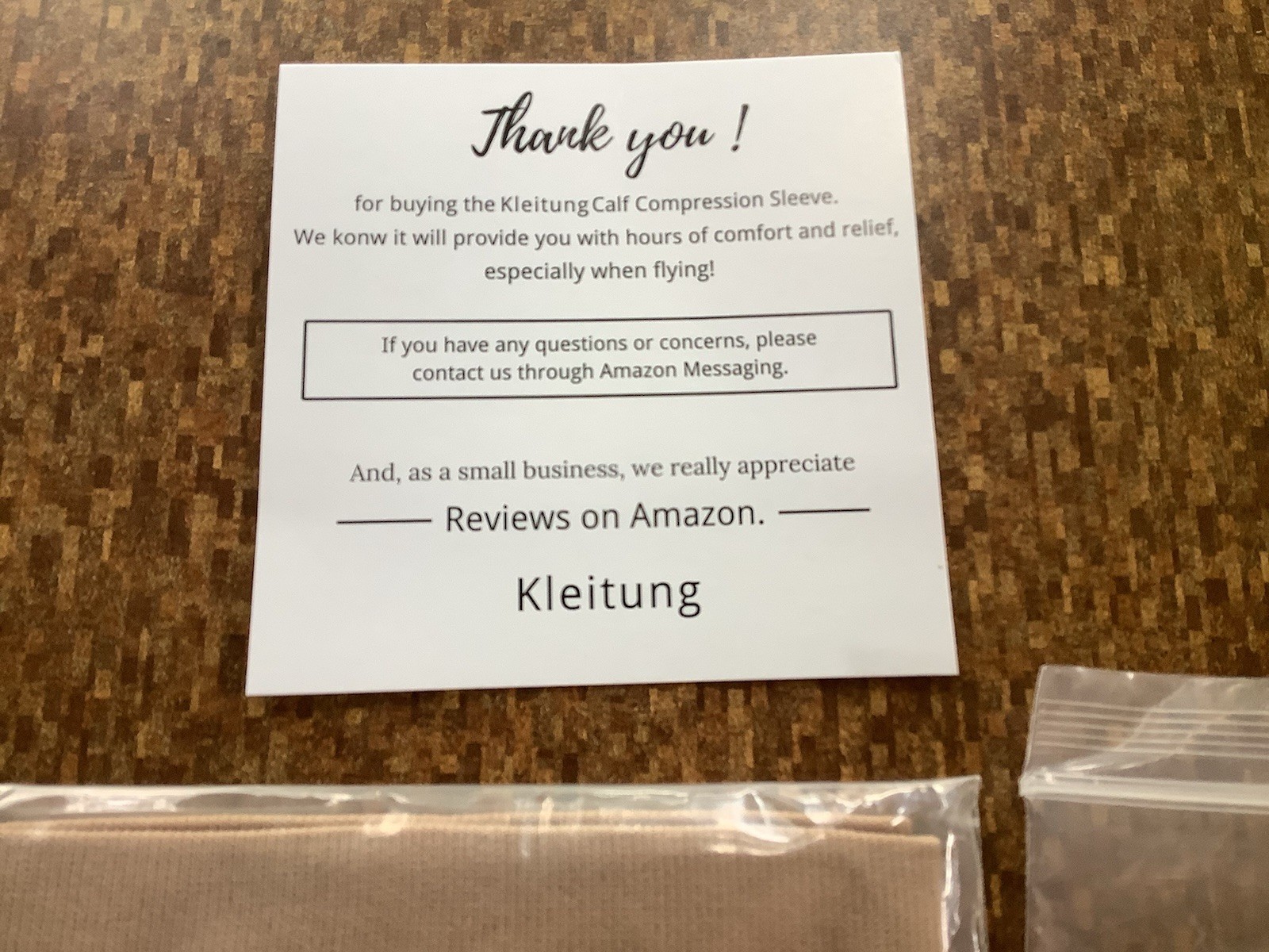TWO NEW Kleitung CALF COMPRESSION SLEEVE Open Toe Size S/M NUDE