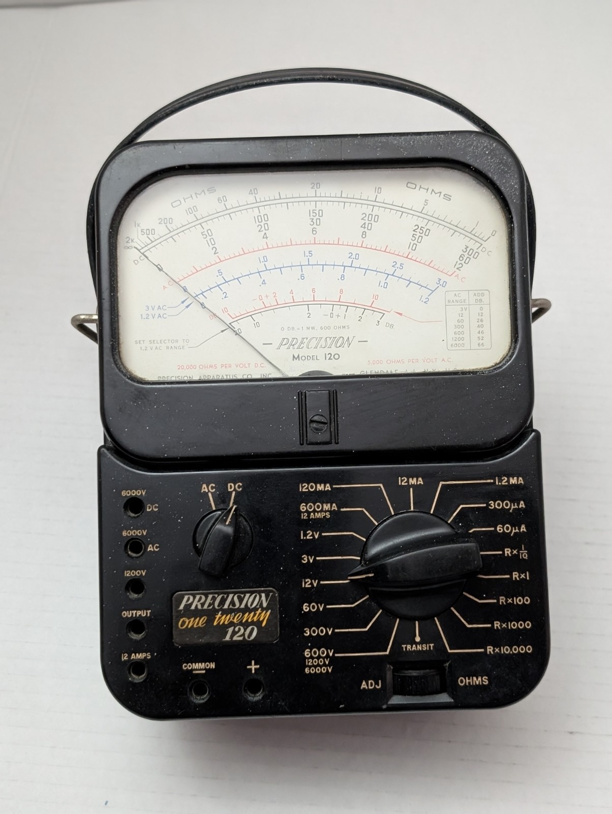 Vintage Precision Model 120 Analog Multimeter