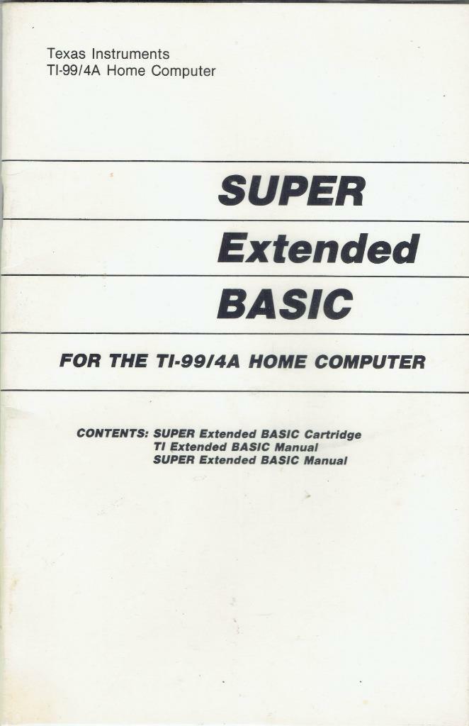 VERY RARE TI-99/4A SUPER EXTENDED BASIC CARTRIDGE MANUAL ( COPY )