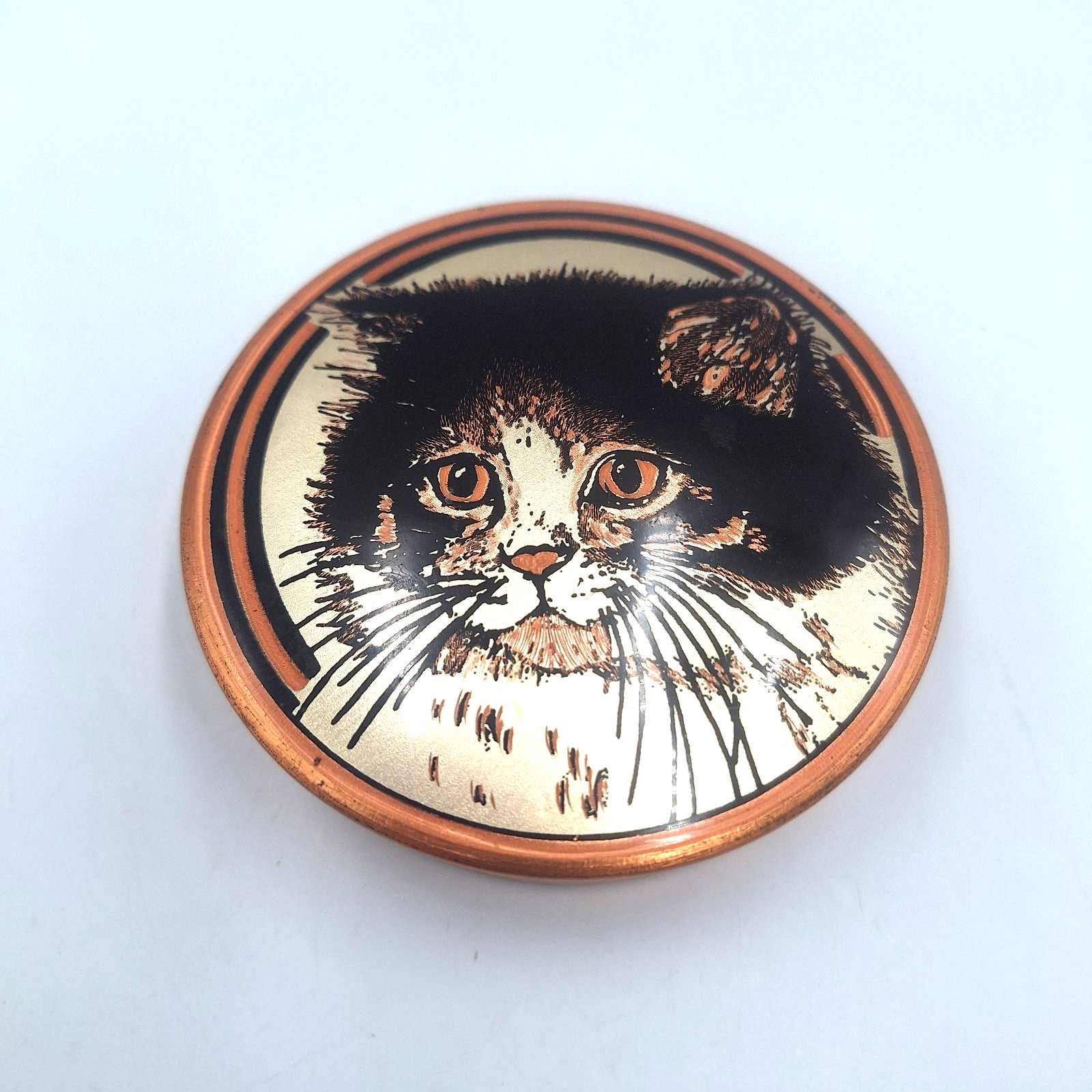 1994 Copper Cat Kitten Trinket Box