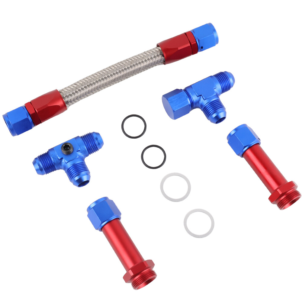 8 AN Braided Dual Feed Carb Fuel Line Fitting For Holley 4150 Carburetor AN 8