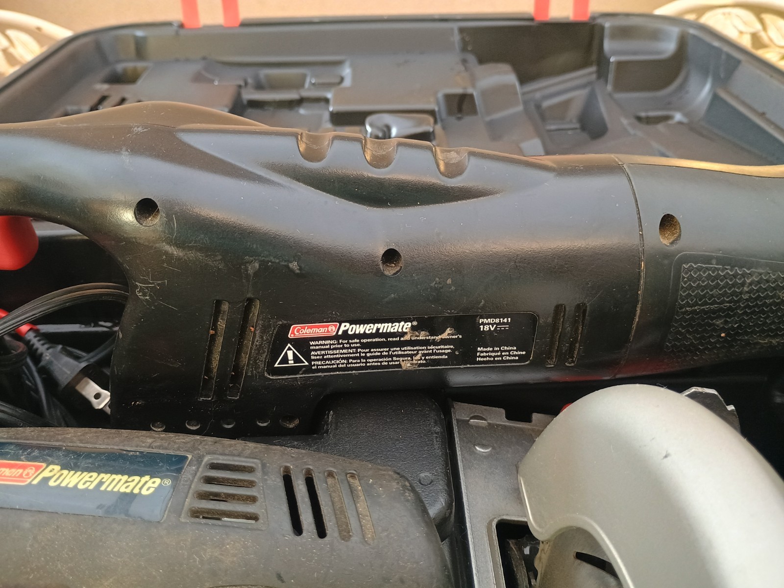 Coleman PowerMate Cordless Tool Set, Used, 3 Tools plus light 1 Battery