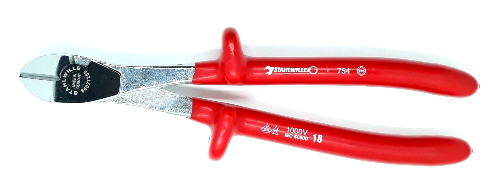 Stahlwille Silver & Red 250mm VDE Heavy Duty Side Cutters 1000V High Voltage