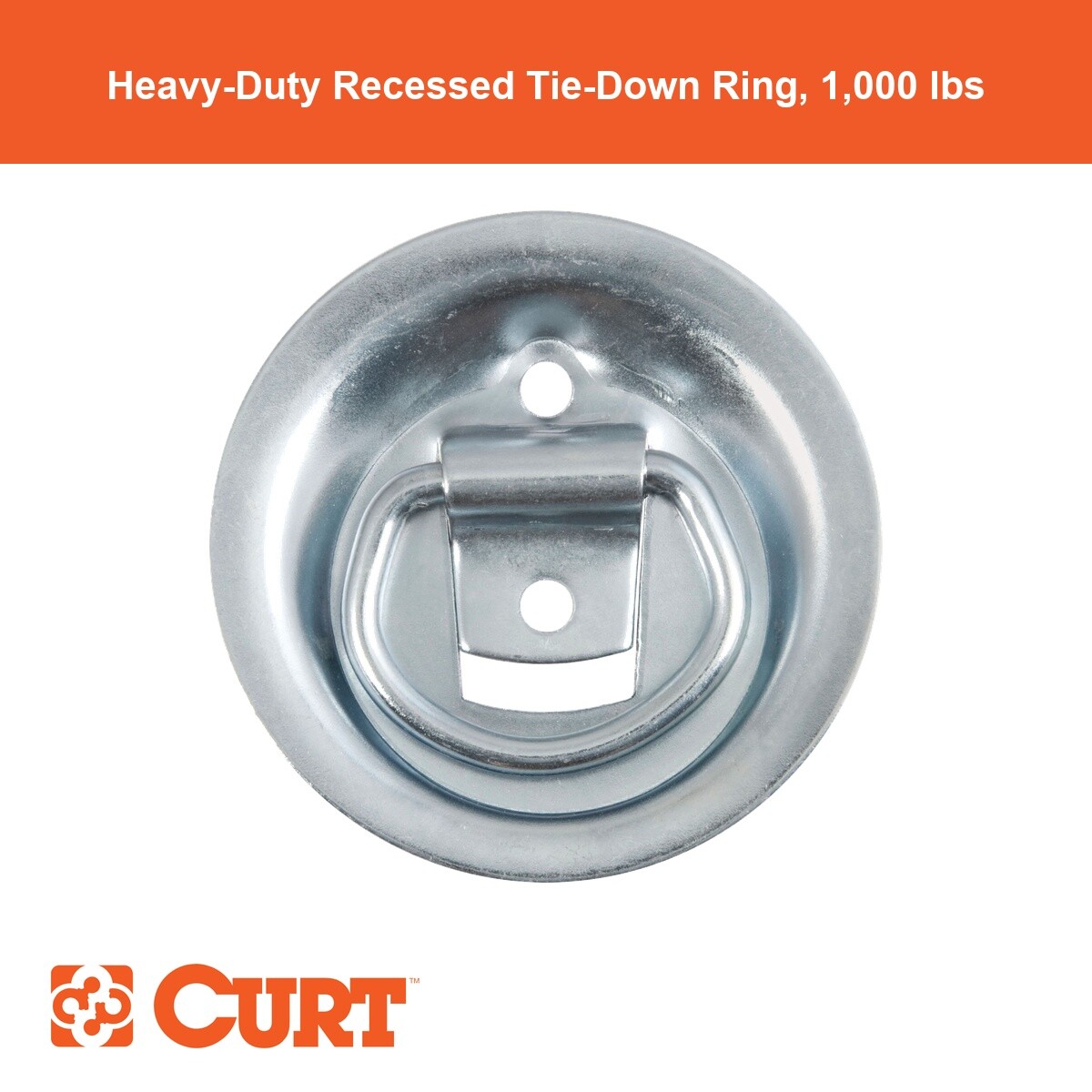 1-1/8" x 1-5/8" Recessed Tie-Down Ring (1,000 lbs, Clear Zinc)