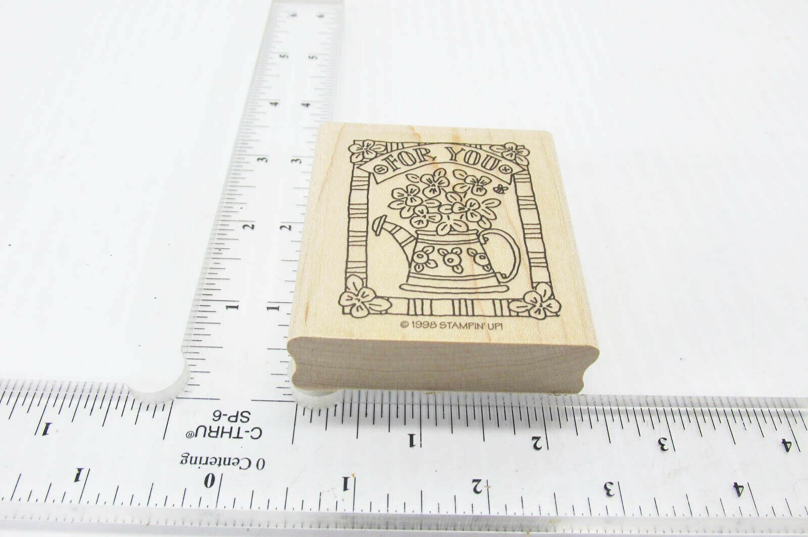 For You Framed Flower Potted Watering Can Rubber Stamp - Stamp Set F148