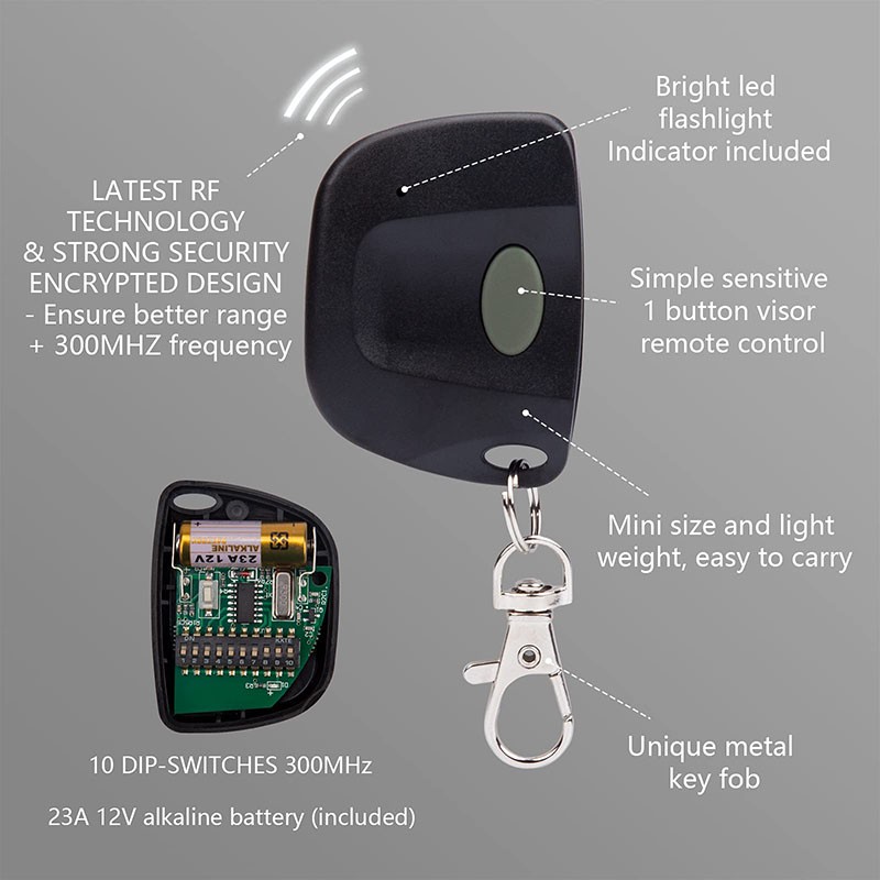 MultiCode 3089 300mhz 10 Code Switch Gate Garage Remote Control For Linear