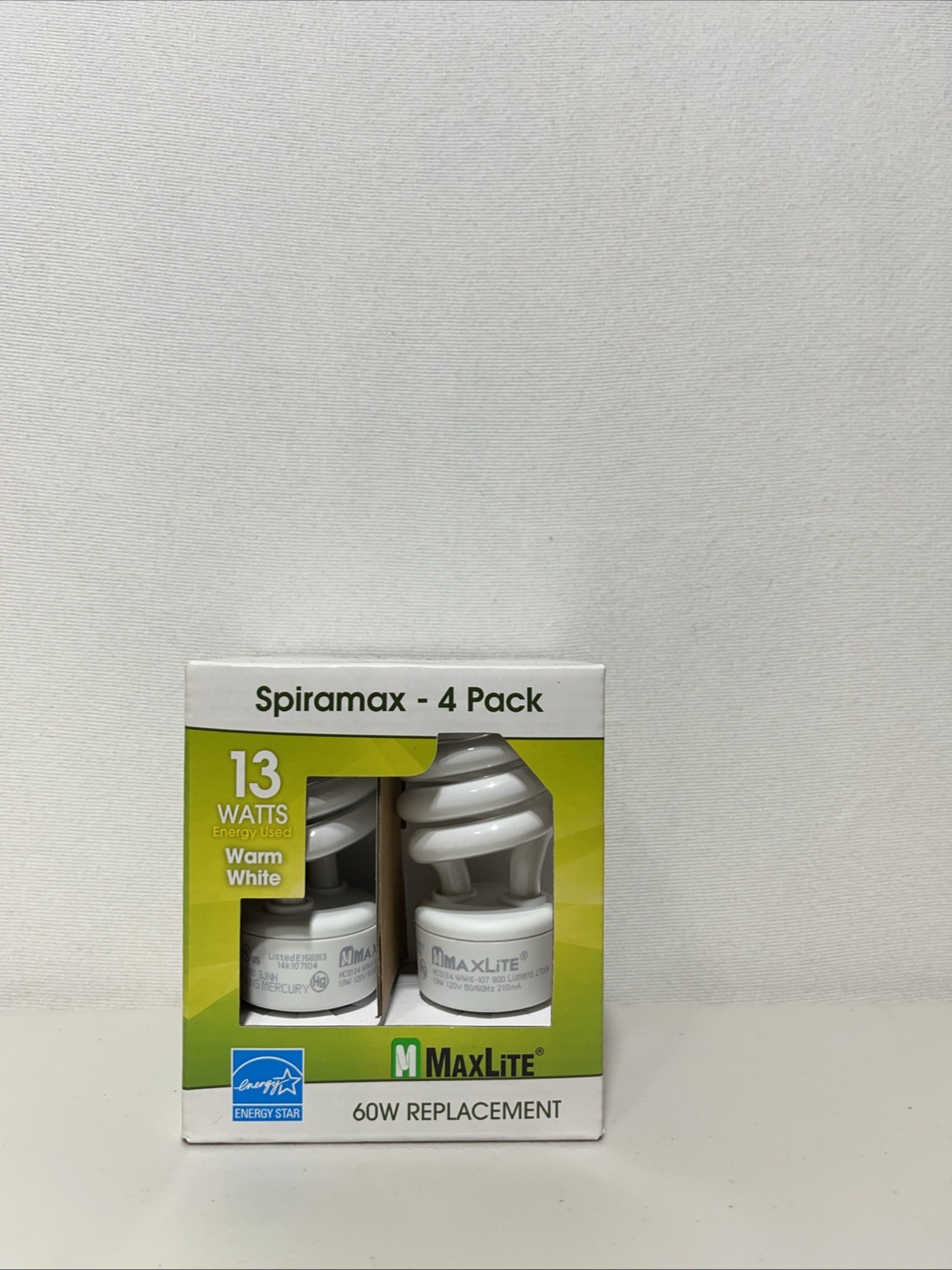 MAXLITE SpiraMax 2- 4packs Light Bulbs 900 Lumens 13W  10,000hr Life 2 Pack Of 4