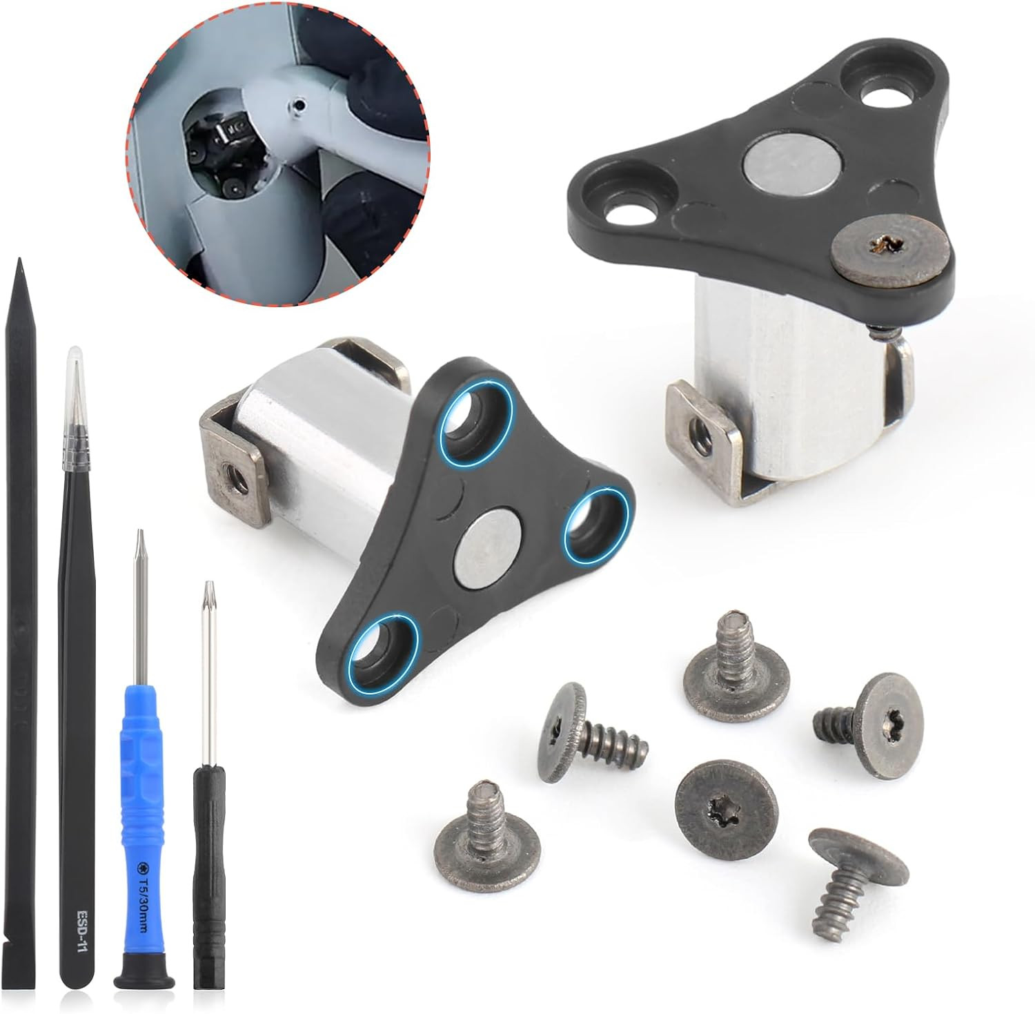 DJI Mini 3/Mini 3 Pro Front Arm Axis & Hinge Replacement Kit 2Pcs with Screws &